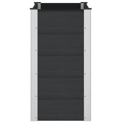 vidaXL Garden Raised Bed Black 100 x 50 x 91 cm WPC and Aluminium 4