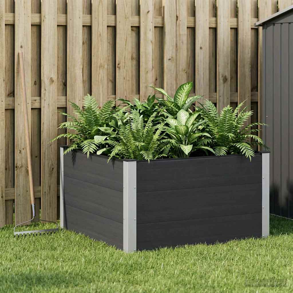 vidaXL Garden Raised Bed WPC and Aluminium Black Depth 100 cm