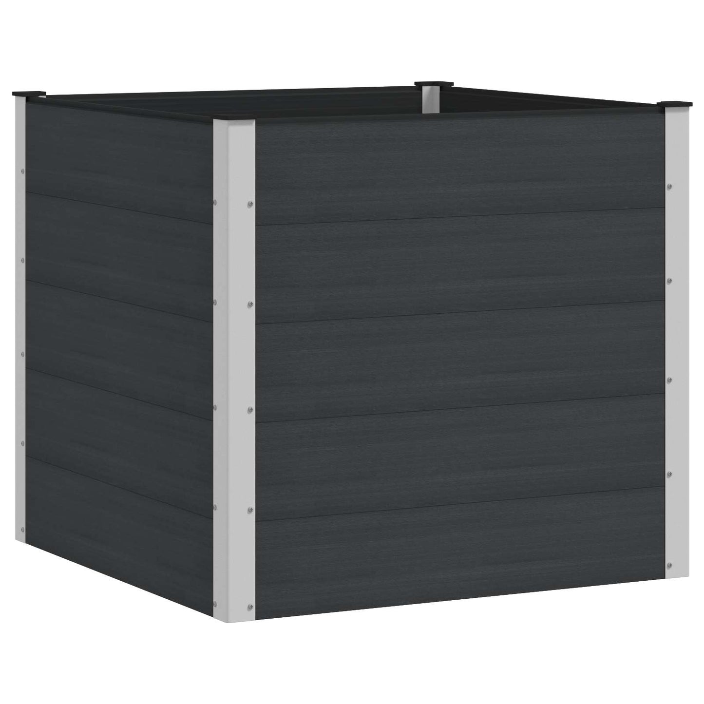 vidaXL Garden Raised Bed Black 100 x 100 x 91 cm WPC and Aluminium 2