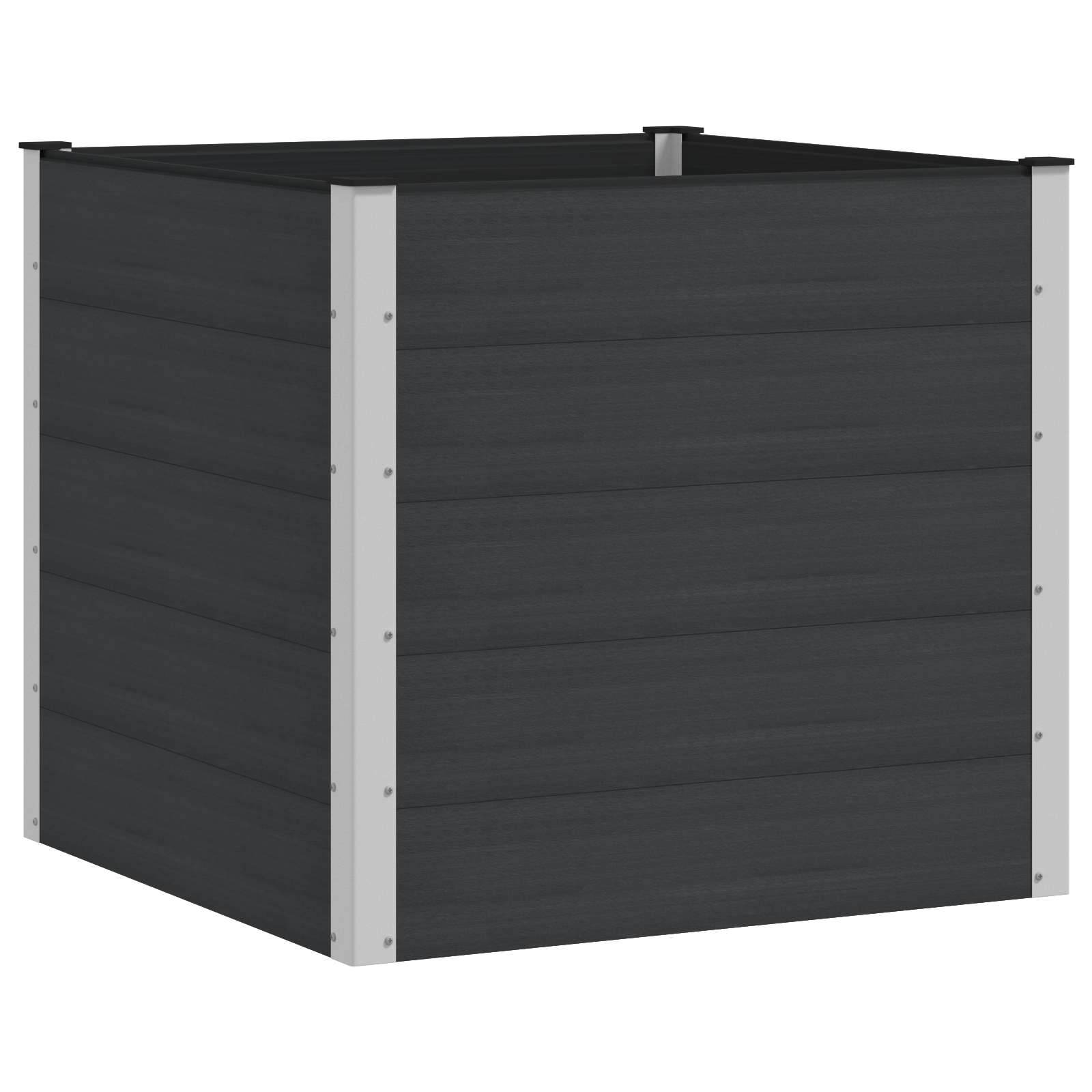 vidaXL Garden Raised Bed Black 100 x 100 x 91 cm WPC and Aluminium 2