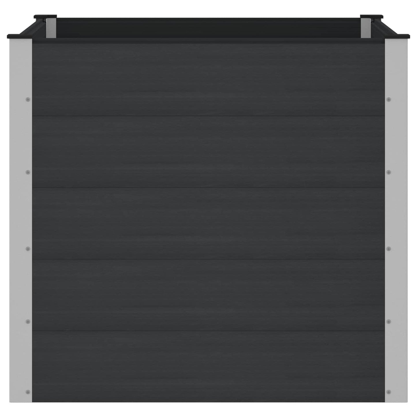 vidaXL Garden Raised Bed Black 100 x 100 x 91 cm WPC and Aluminium 4