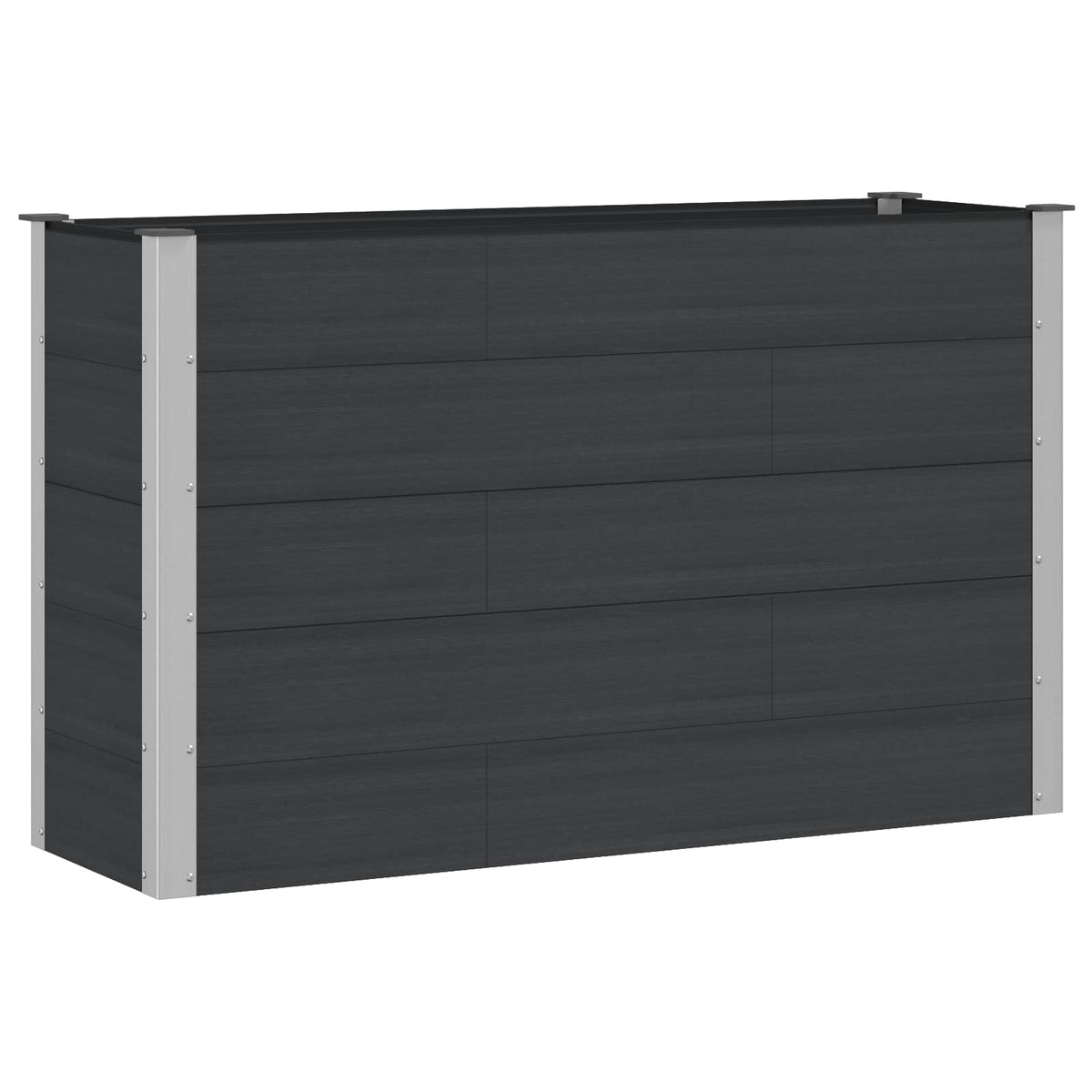 vidaXL Garden Raised Bed Black 150 x 50 x 91 cm WPC and Aluminium 2
