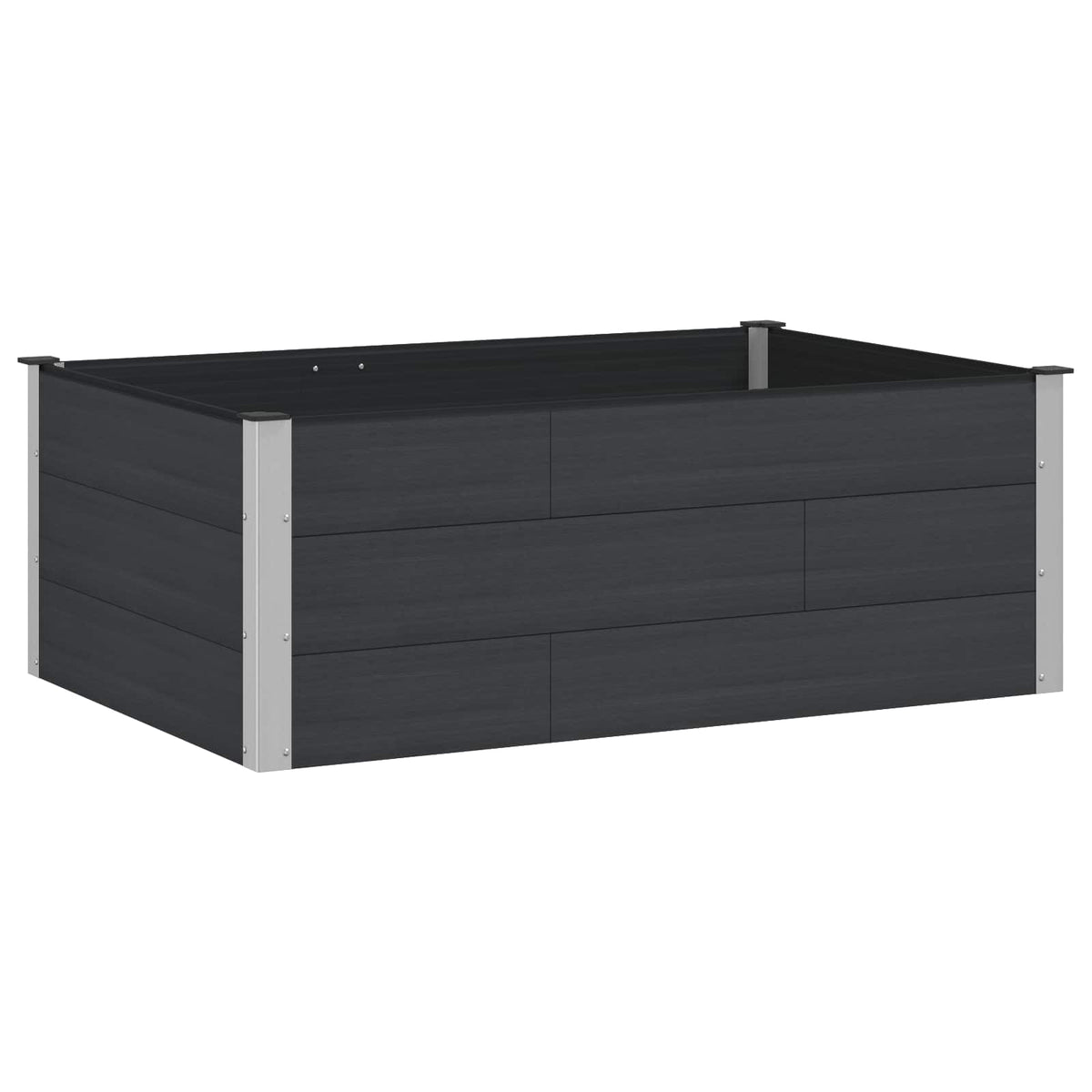 Garden Raised Bed WPC and Aluminium Black Depth 100 cm 150 cm 54 cm