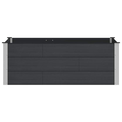 Garden Raised Bed WPC and Aluminium Black Depth 100 cm 150 cm 54 cm