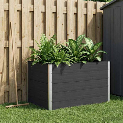 vidaXL Garden Raised Bed WPC and Aluminium Black Depth 100 cm