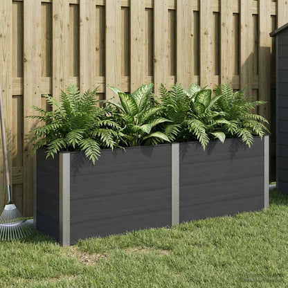 vidaXL Garden Raised Bed Black 200 x 50 x 91 cm WPC and Aluminium 1