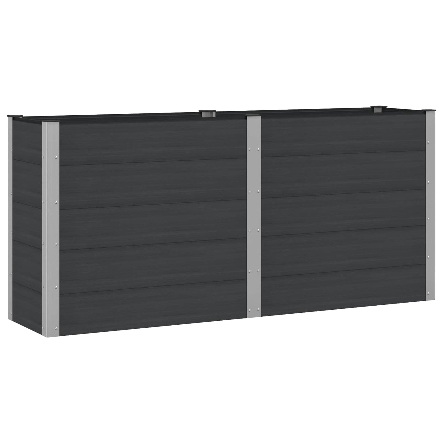 vidaXL Garden Raised Bed Black 200 x 50 x 91 cm WPC and Aluminium 2