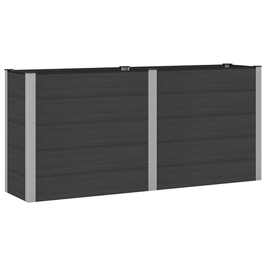 vidaXL Garden Raised Bed Black 200 x 50 x 91 cm WPC and Aluminium 2