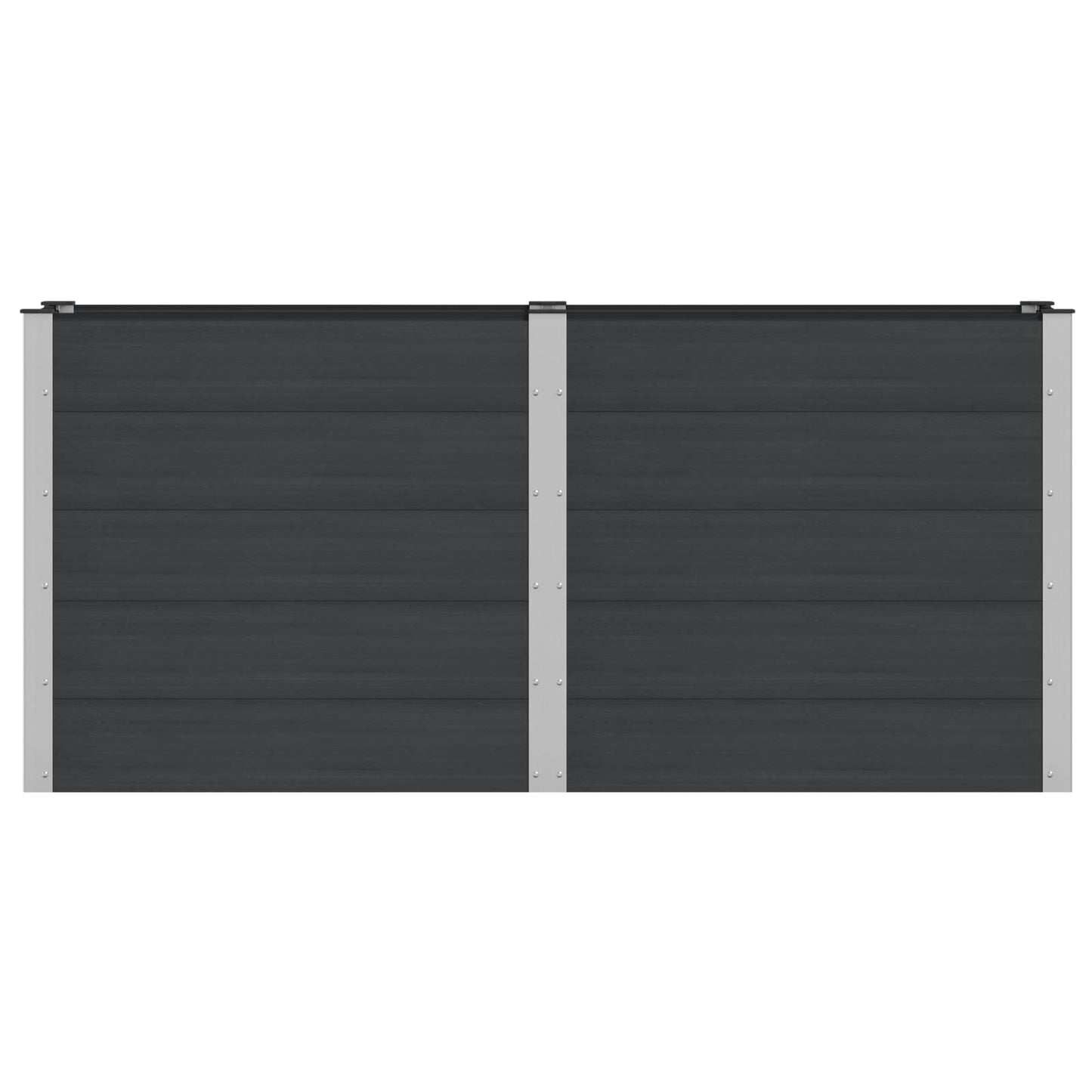 vidaXL Garden Raised Bed Black 200 x 50 x 91 cm WPC and Aluminium 3