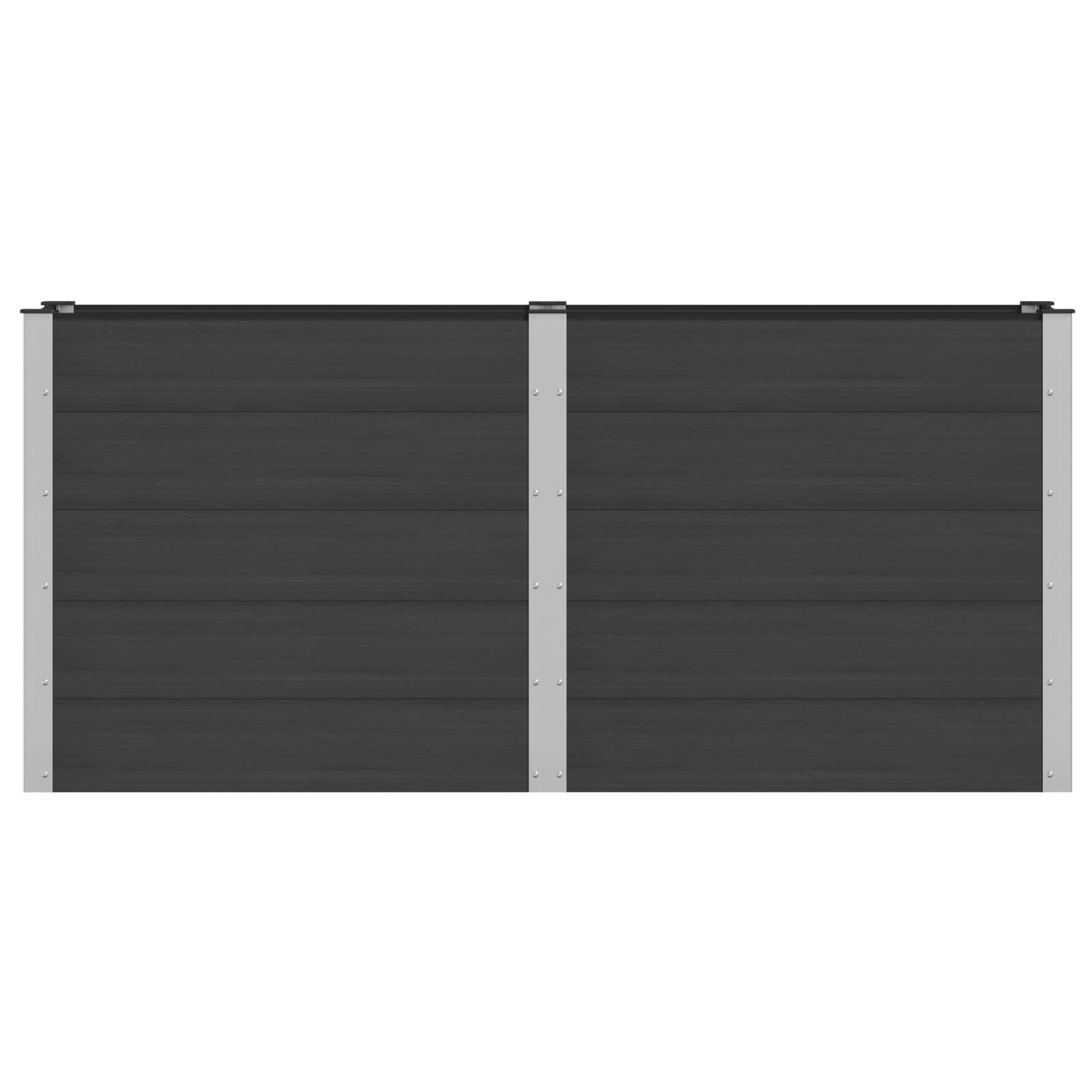 vidaXL Garden Raised Bed Black 200 x 50 x 91 cm WPC and Aluminium 3