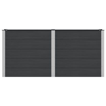 vidaXL Garden Raised Bed Black 200 x 50 x 91 cm WPC and Aluminium 3