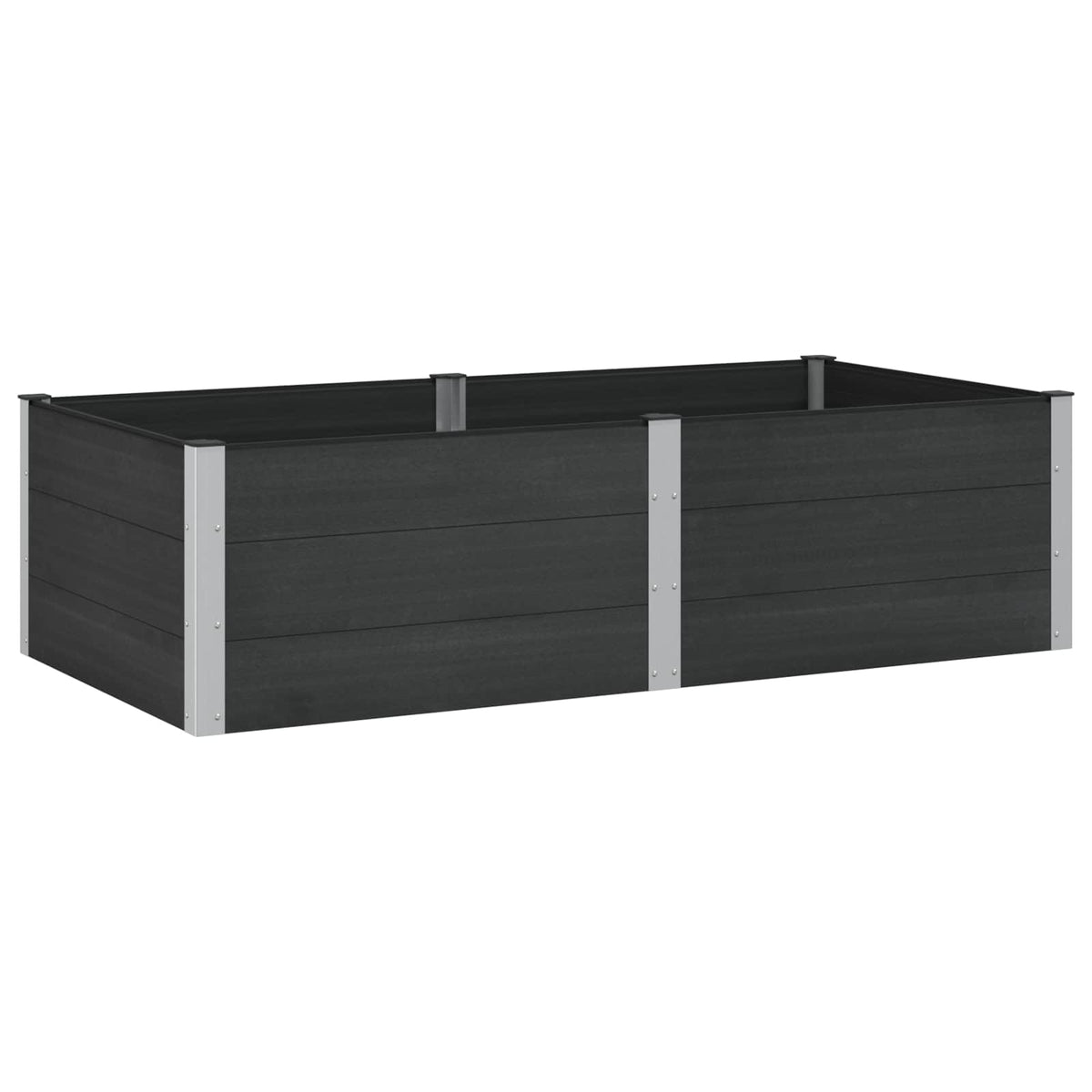 vidaXL Garden Raised Bed Black 200 x 100 x 54 cm WPC and Aluminium 2