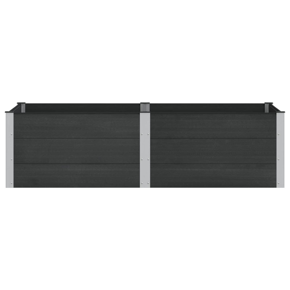 Garden Raised Bed WPC and Aluminium Black Depth 100 cm 200 cm 54 cm