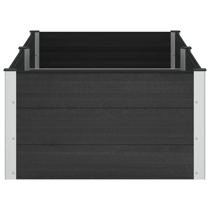 vidaXL Garden Raised Bed Black 200 x 100 x 54 cm WPC and Aluminium 4