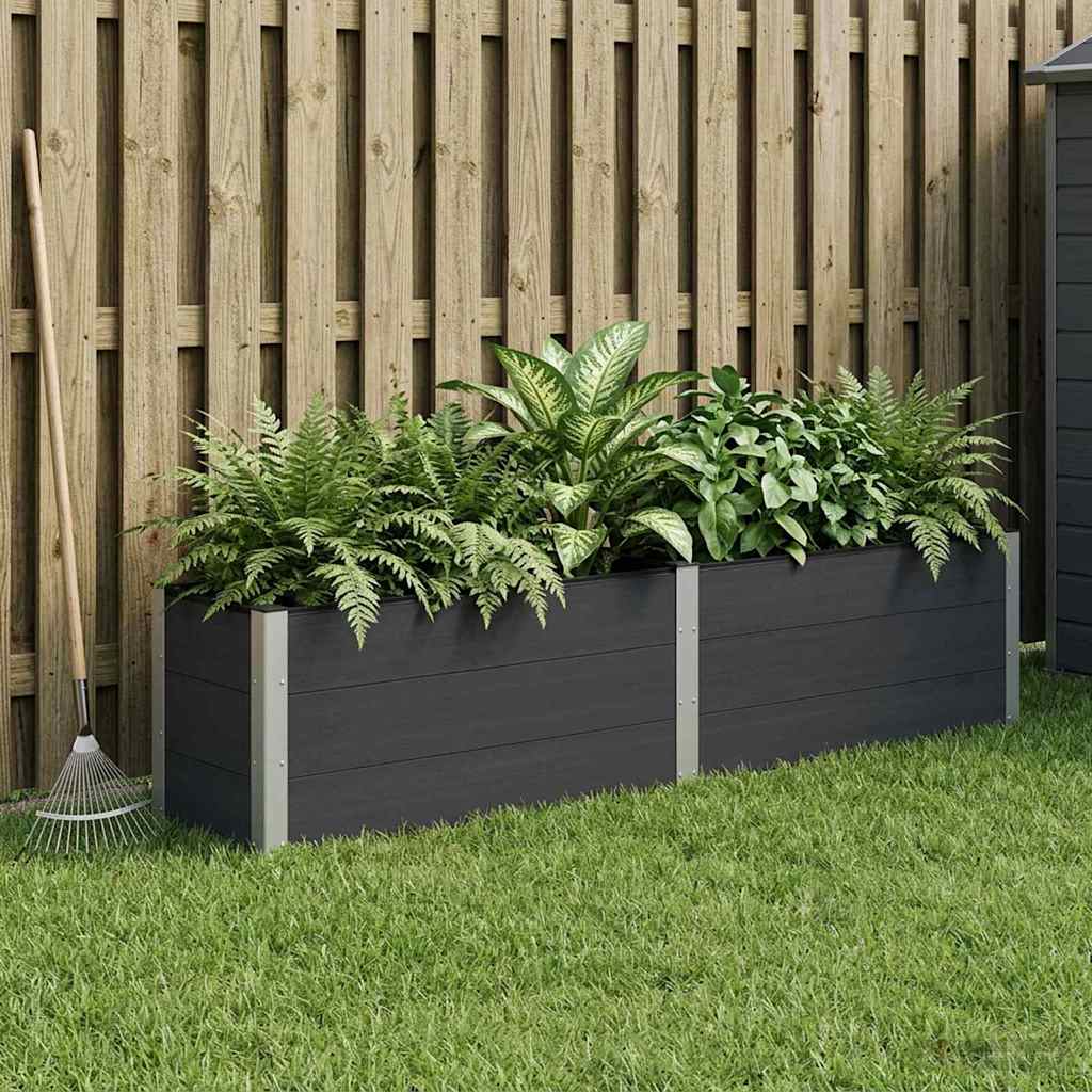 vidaXL Garden Raised Bed Black 250 x 50 x 54 cm WPC and Aluminium 1