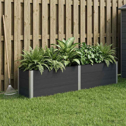 vidaXL Garden Raised Bed Black 250 x 50 x 54 cm WPC and Aluminium 1