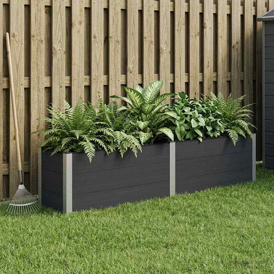 vidaXL Garden Raised Bed Black 250 x 50 x 54 cm WPC and Aluminium 1