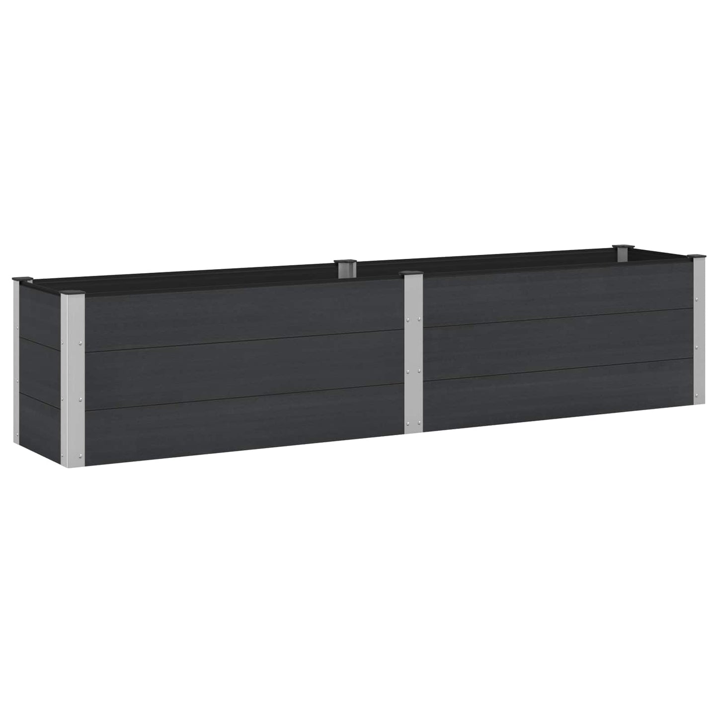 vidaXL Garden Raised Bed Black 250 x 50 x 54 cm WPC and Aluminium 2