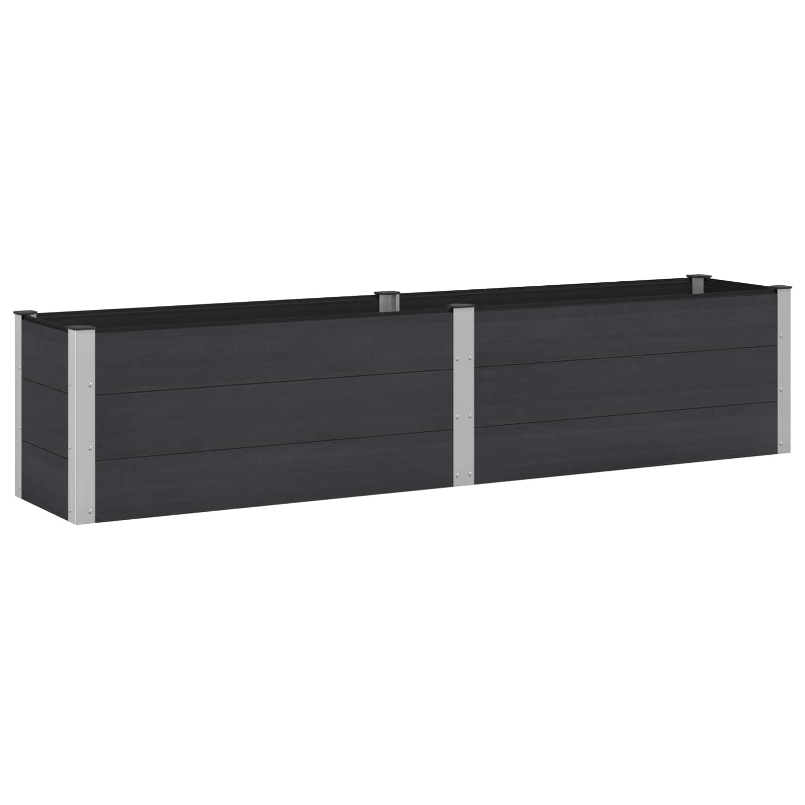vidaXL Garden Raised Bed Black 250 x 50 x 54 cm WPC and Aluminium 2