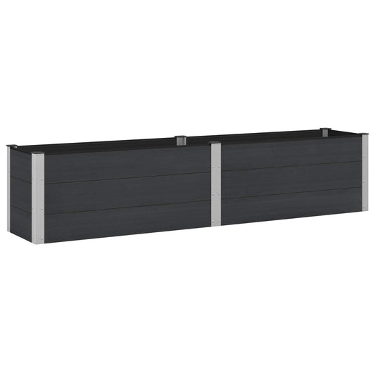 vidaXL Garden Raised Bed Black 250 x 50 x 54 cm WPC and Aluminium 2