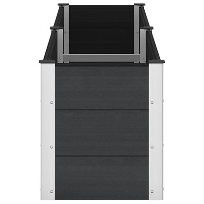 vidaXL Garden Raised Bed Black 250 x 50 x 54 cm WPC and Aluminium 4