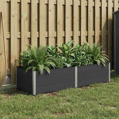 vidaXL Garden Raised Bed WPC and Aluminium Black Depth 100 cm