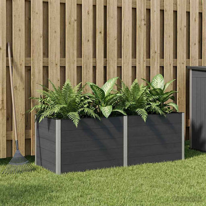 vidaXL Garden Raised Bed WPC and Aluminium Black Depth 100 cm