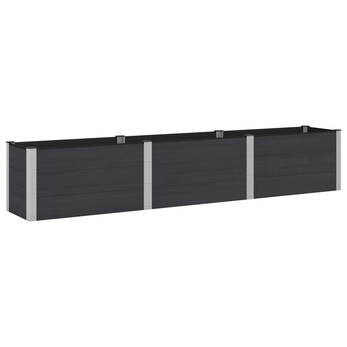 vidaXL Garden Raised Bed Black 300 x 50 x 54 cm WPC and Aluminium 2