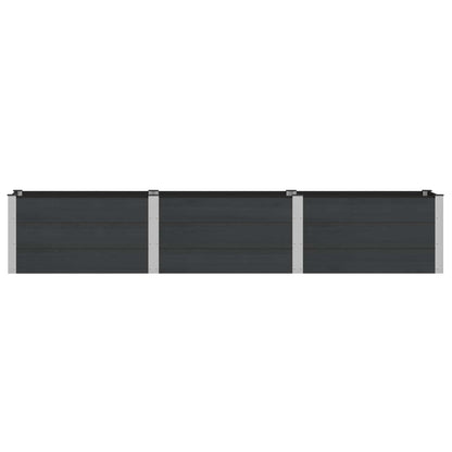 vidaXL Garden Raised Bed Black 300 x 50 x 54 cm WPC and Aluminium 3