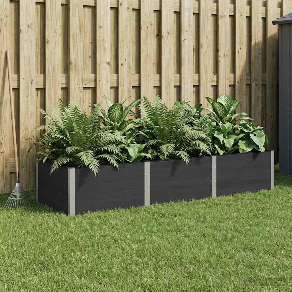 vidaXL Garden Raised Bed WPC and Aluminium Black Depth 100 cm