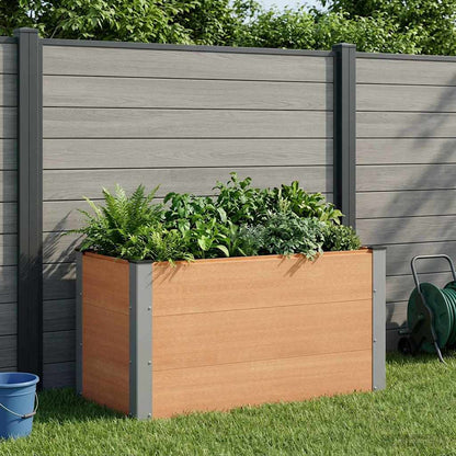 vidaXL Garden Raised Bed WPC and Aluminium Brown Depth 50 cm