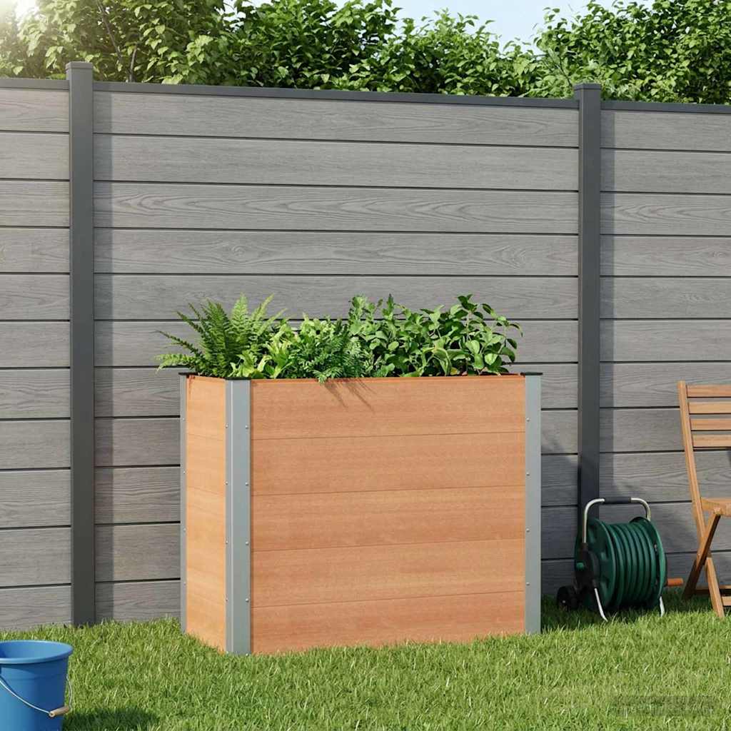 vidaXL Garden Raised Bed Brown 100 x 50 x 91 cm WPC and Aluminium 1