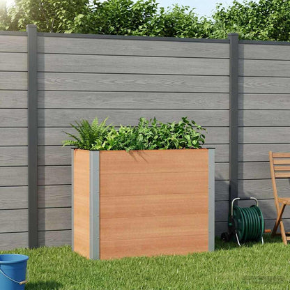 vidaXL Garden Raised Bed Brown 100 x 50 x 91 cm WPC and Aluminium 1