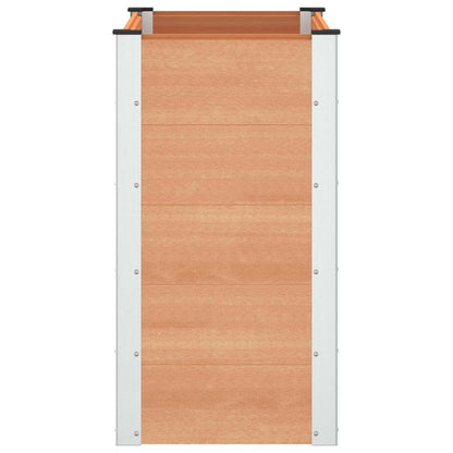 vidaXL Garden Raised Bed Brown 100 x 50 x 91 cm WPC and Aluminium 4