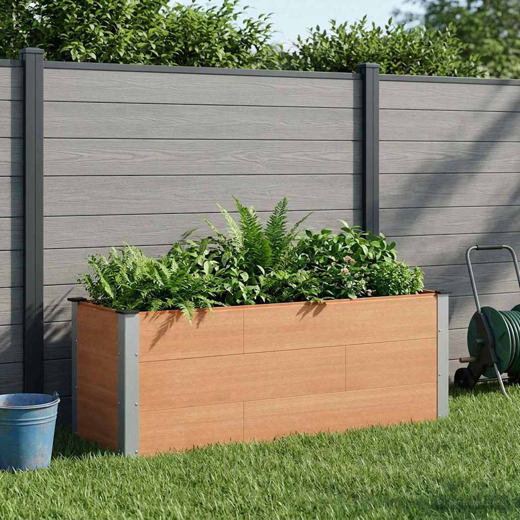 vidaXL Garden Raised Bed WPC and Aluminium Brown Depth 50 cm