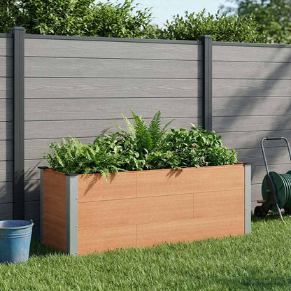 vidaXL Garden Raised Bed WPC and Aluminium Brown Depth 50 cm