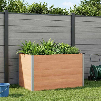 vidaXL Garden Raised Bed Brown 150 x 100 x 91 cm WPC and Aluminium 1