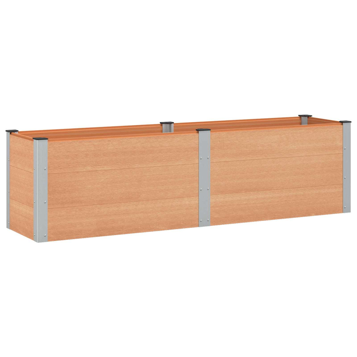 Garden Raised Bed WPC and Aluminium Brown Depth 50 cm 200 cm 54 cm