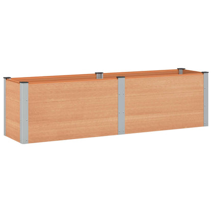 Garden Raised Bed WPC and Aluminium Brown Depth 50 cm 200 cm 54 cm