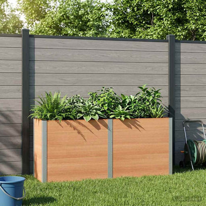 vidaXL Garden Raised Bed Brown 200 x 50 x 91 cm WPC and Aluminium 1