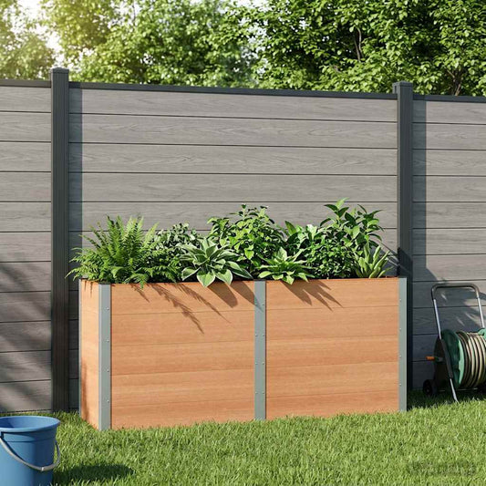 vidaXL Garden Raised Bed Brown 200 x 50 x 91 cm WPC and Aluminium 1