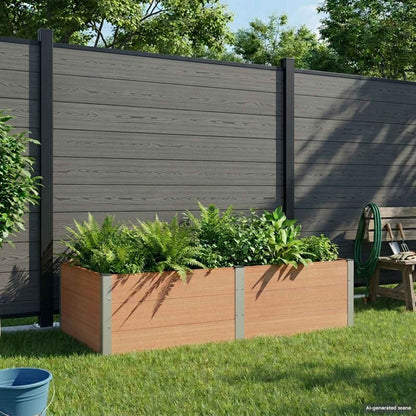 vidaXL Garden Raised Bed Brown 200 x 100 x 54 cm WPC and Aluminium 1