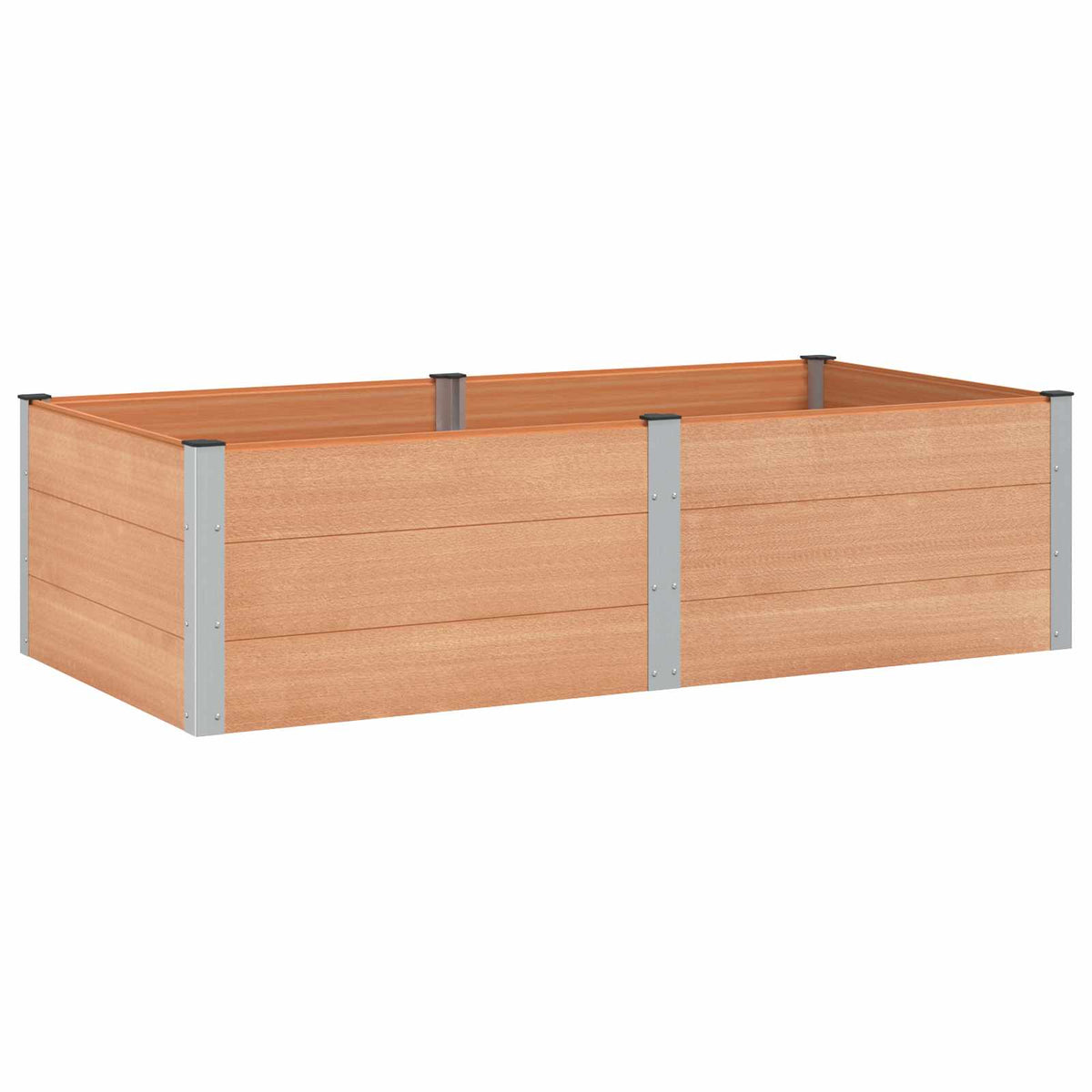 vidaXL Garden Raised Bed Brown 200 x 100 x 54 cm WPC and Aluminium 2