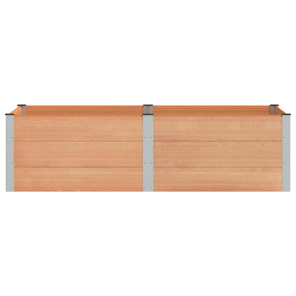 vidaXL Garden Raised Bed Brown 200 x 100 x 54 cm WPC and Aluminium 3