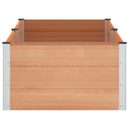 vidaXL Garden Raised Bed Brown 200 x 100 x 54 cm WPC and Aluminium 4