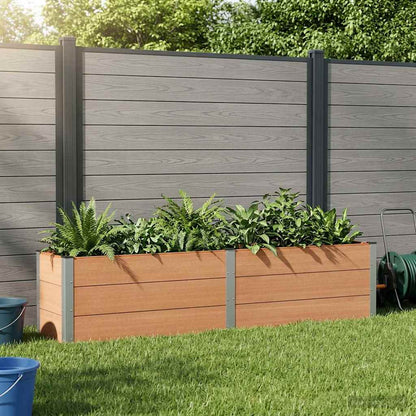 vidaXL Garden Raised Bed WPC and Aluminium Brown Depth 50 cm