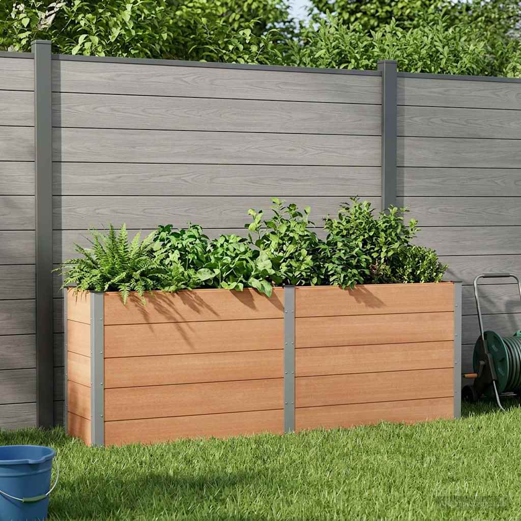 vidaXL Garden Raised Bed WPC and Aluminium Brown Depth 50 cm