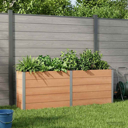 vidaXL Garden Raised Bed WPC and Aluminium Brown Depth 50 cm