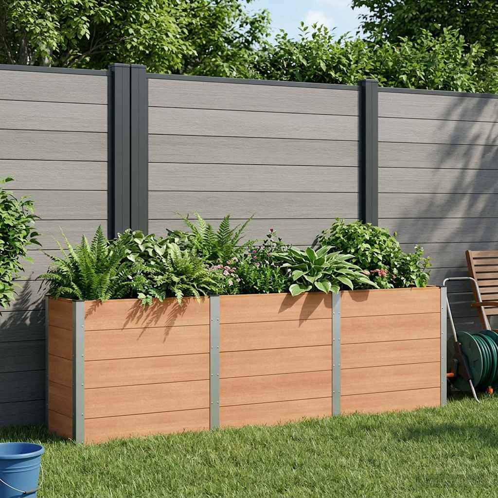 vidaXL Garden Raised Bed WPC and Aluminium Brown Depth 50 cm