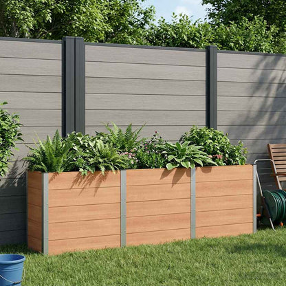 vidaXL Garden Raised Bed WPC and Aluminium Brown Depth 50 cm